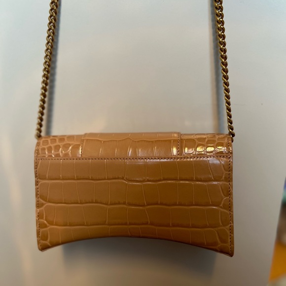 Balenciaga Hourglass Wallet With Chain Nude Crocodile Embossed - Picture 8 of 8